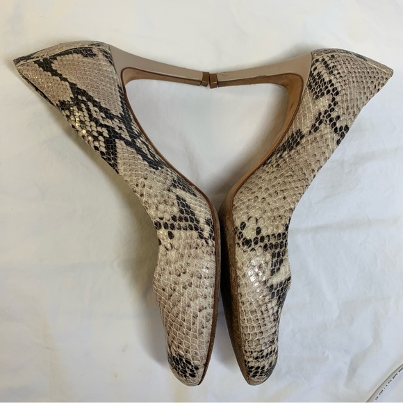 Antonio Melani Paton snake reptile python print leather pump heels 9.5 neutral - Picture 16 of 16